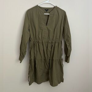 Rails Ivy Tiered Long Sleeve Dress Size Small in Moss